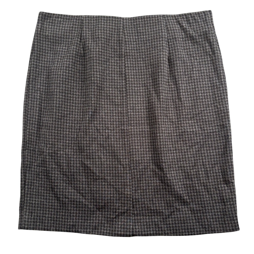 J. Jill Pencil Skirt Womens M Tall Gray Houndstooth Ponte Knit Old Money Work